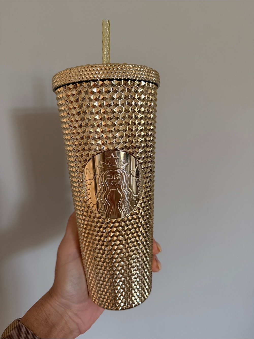 Starbucks Gold Studded Tumbler with Textured Logo